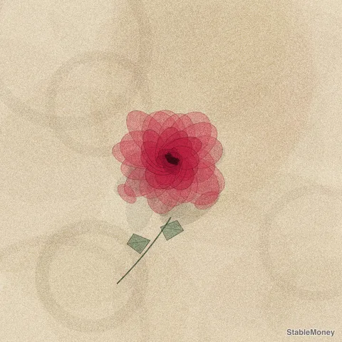 a rose on tea paper, ink and wash
