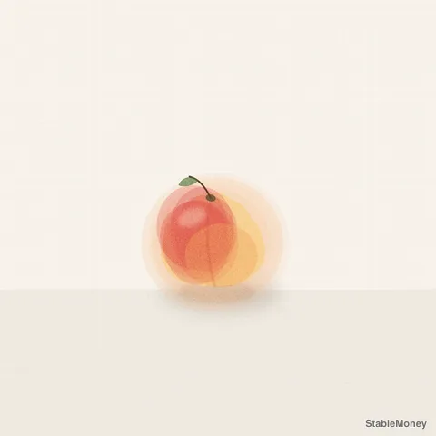 a single peach on linen