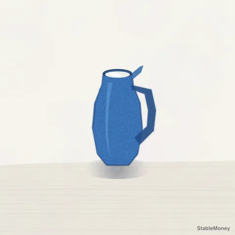 a blue jug of milk