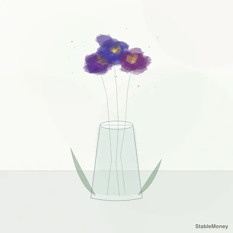 irises in a glass