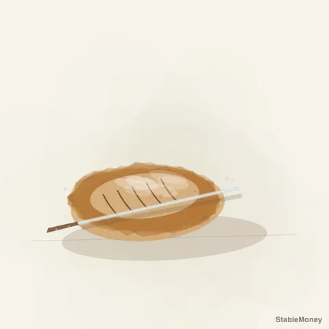 a loaf of bread and a knife