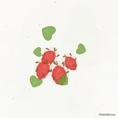 strawberries with leaves