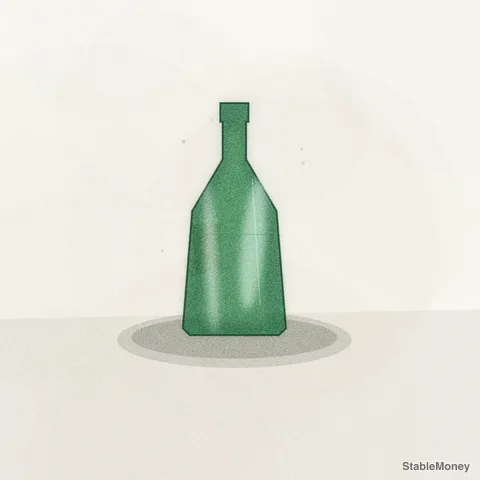 a green bottle and a cork