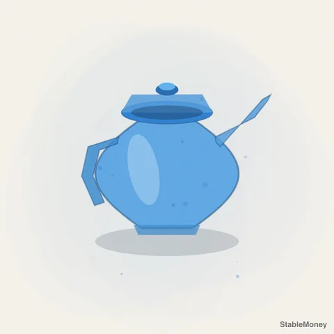 a blue teapot