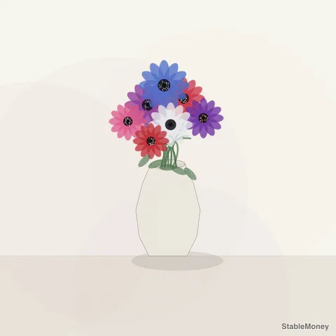 anemones in a vase