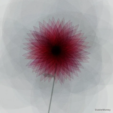 one dahlia on grey