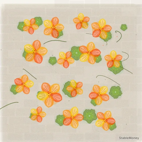 nasturtiums on a wall
