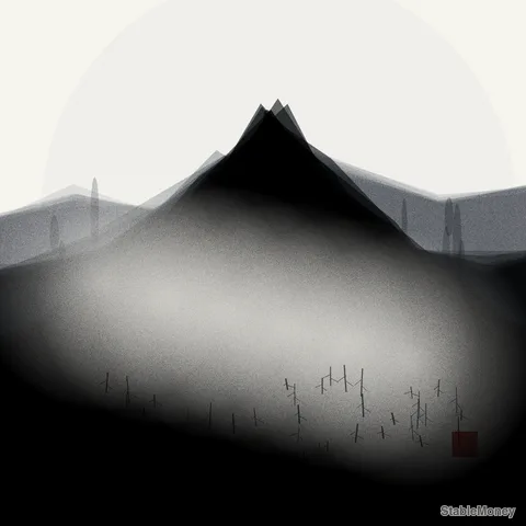 ink wash of a mountain