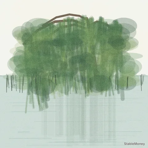 willow over a pond