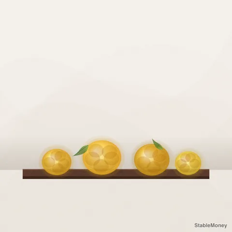 quinces on a shelf