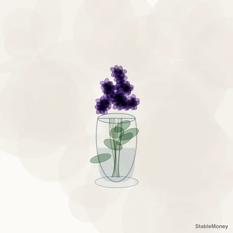 violets in a glass
