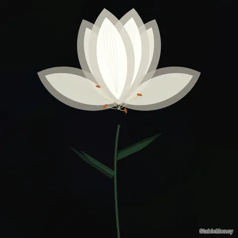 one lily on black