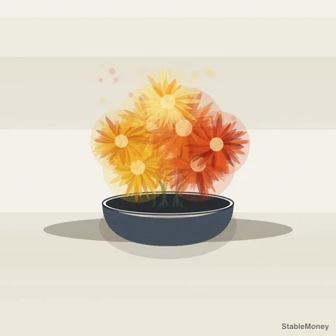 chrysanthemums in a bowl