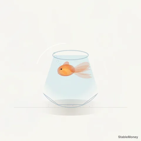 one goldfish in a bowl